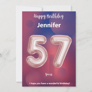 Carte d'anniversaire heureuse à 57 ans