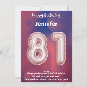 Carte d'anniversaire heureuse à 81 ans