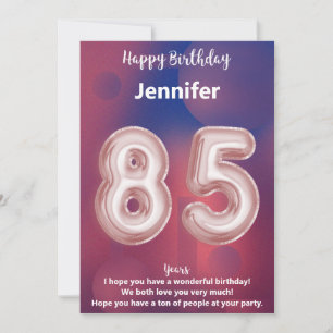 Carte d'anniversaire heureuse à 85 ans