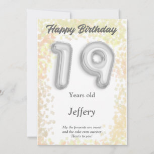 Carte d'anniversaire heureuse à dix-neuf ans