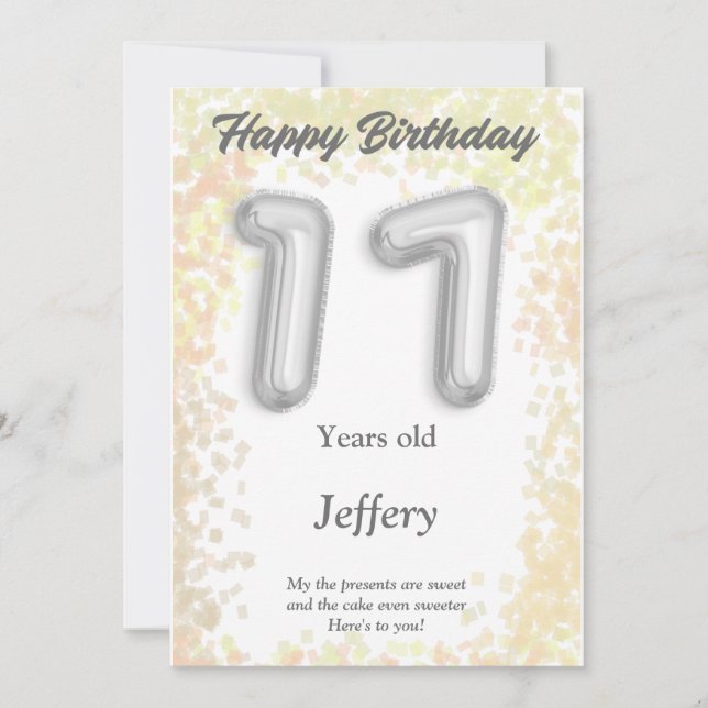 Carte d'anniversaire heureuse à dix-sept ans (Devant)
