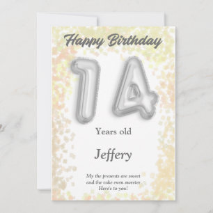 Carte d'anniversaire heureuse à quatorze ans
