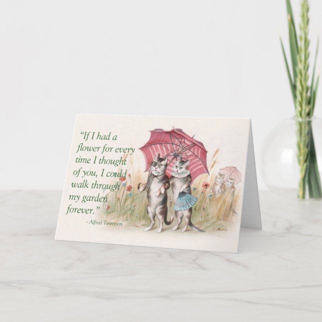 Carte d'anniversaire heureuse - Chats en amour (Devant)