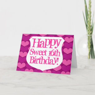 Carte d'anniversaire heureuse du bonbon 16 avec