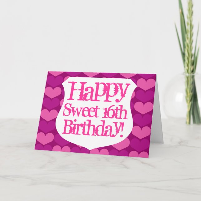 Carte d'anniversaire heureuse du bonbon 16 avec (Devant)