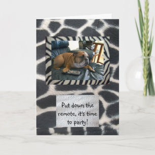 Carte d'anniversaire heureuse en anglais bulldog &