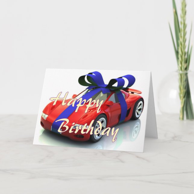 Carte d'anniversaire heureuse nouvelle voiture (Devant)