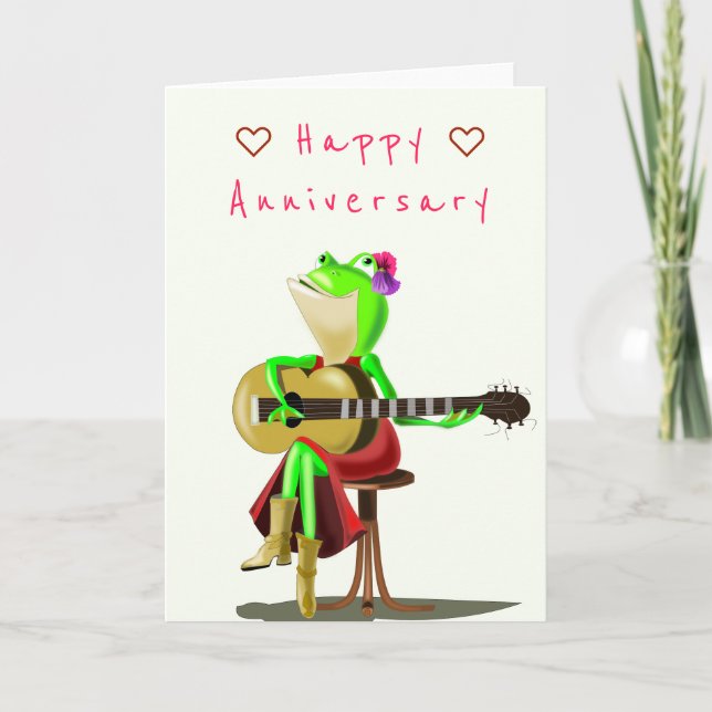 Carte d'anniversaire heureux - Joueur de la guitar (Devant)