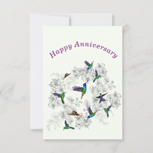 Carte d'anniversaire heureux Oiseaux de printemps  (Devant)