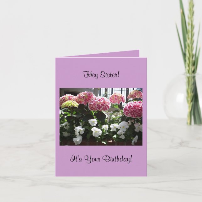Carte d'anniversaire Hey Soeur (Devant)