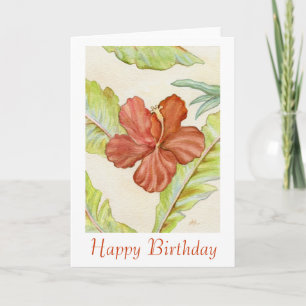 Carte d'anniversaire Hibiscus