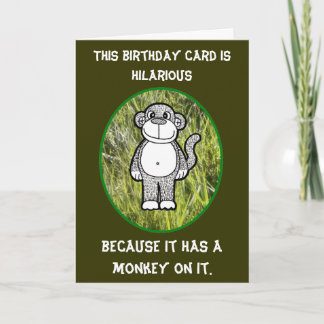 Carte d'anniversaire hilare de singe