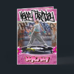 Carte d'anniversaire hip hop fille<br><div class="desc">Carte d'anniversaire pour maman avec design hip hop fille</div>