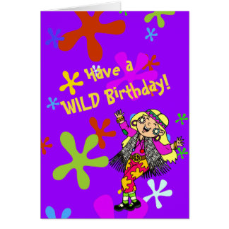 Carte d'anniversaire hippie d'enfant de fleur de