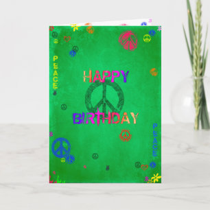 Carte d'anniversaire hippie heureuse