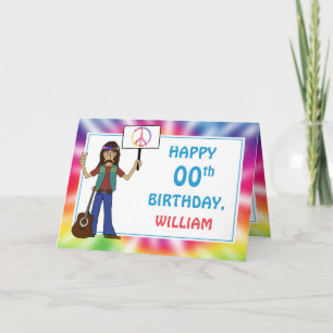 Carte d'anniversaire Hippie Hippie Tie Dye