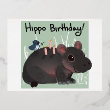 Carte d'anniversaire Hippo