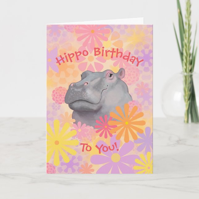 Carte d'anniversaire Hippo (Devant)