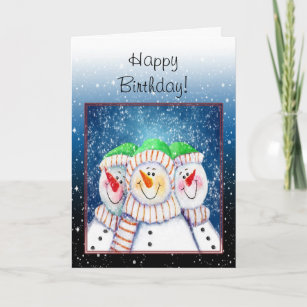 Cartes Bonhomme Neige D Anniversaire Zazzle Fr