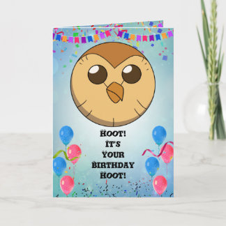Carte d'anniversaire Hooty Invitation Carte d'hibo