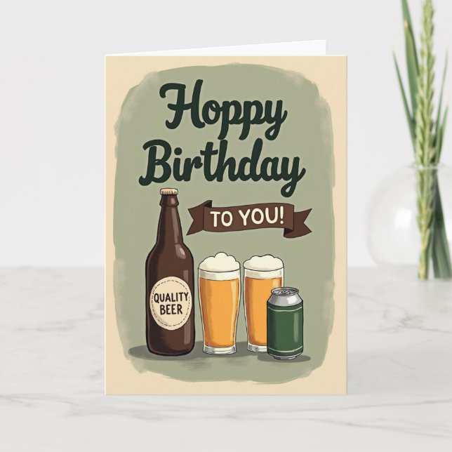 Carte d'anniversaire Hoppy Brew (Devant)