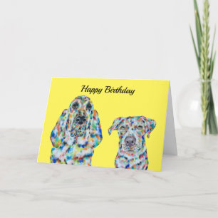 Carte d'anniversaire Hound Dog and Labrador