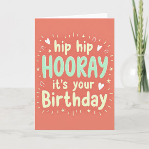 Carte d'anniversaire Hourra Corail