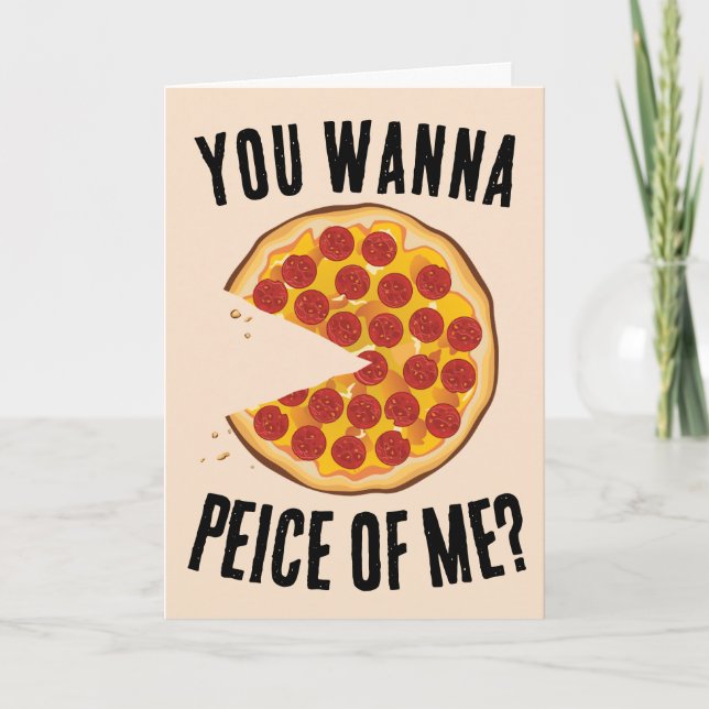 CARTE D'ANNIVERSAIRE HUMOREUSE PIZZA (Devant)