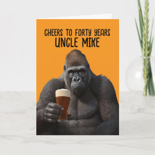Carte d'anniversaire humoristique 40 ans avec un g