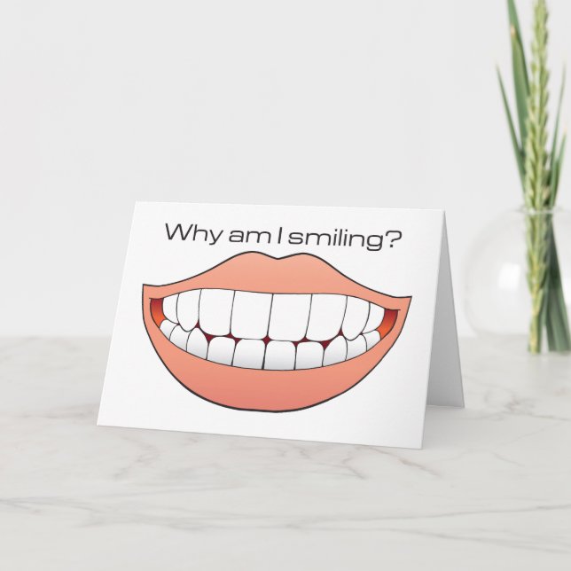 Carte d'anniversaire humoristique de grand sourire (Devant)