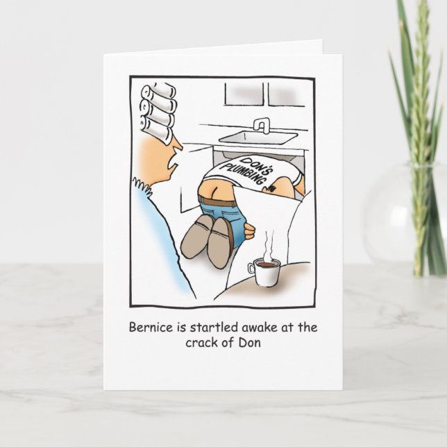 Carte d'anniversaire humoristique de plombier (Devant)