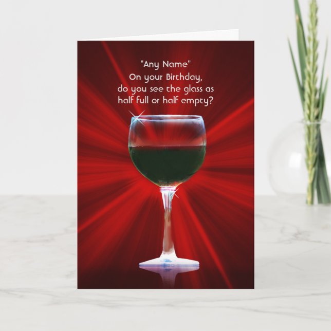 Carte d'anniversaire humoristique de vin avec le (Devant)