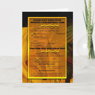 Carte d'anniversaire humoristique d'ordinateur