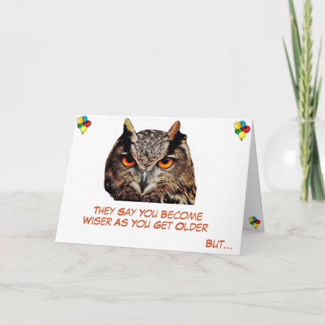 Carte d'anniversaire humoristique "Plus ancienne m (Devant)