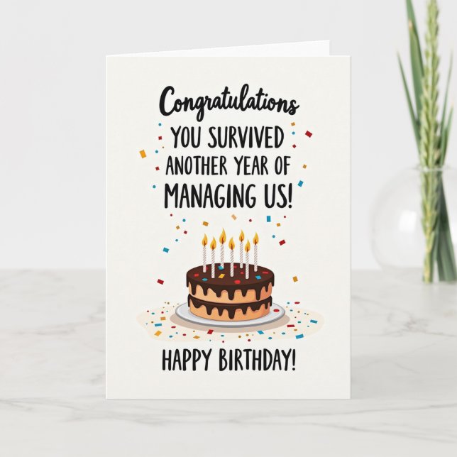 Carte d'anniversaire humoristique pour l'équipe (Devant)