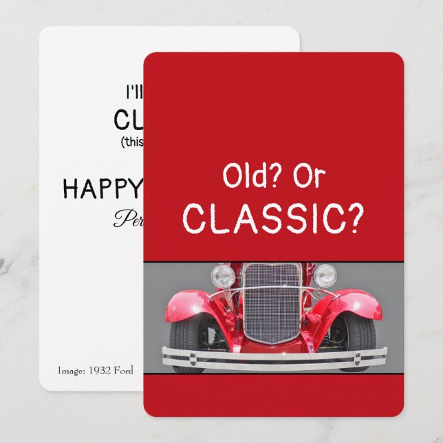 Carte d'anniversaire humoristique pour une Ford 19 (Devant / Derrière)