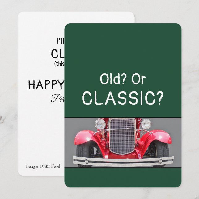 Carte d'anniversaire humoristique pour une Ford 19 (Devant / Derrière)