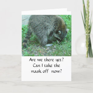 Carte d'anniversaire humoristique, Raccoon, "Somme