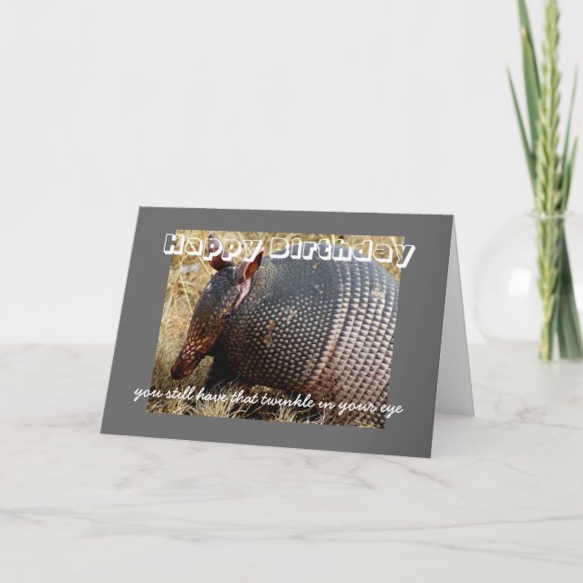 carte d'anniversaire humour armadillo photo art (Devant)