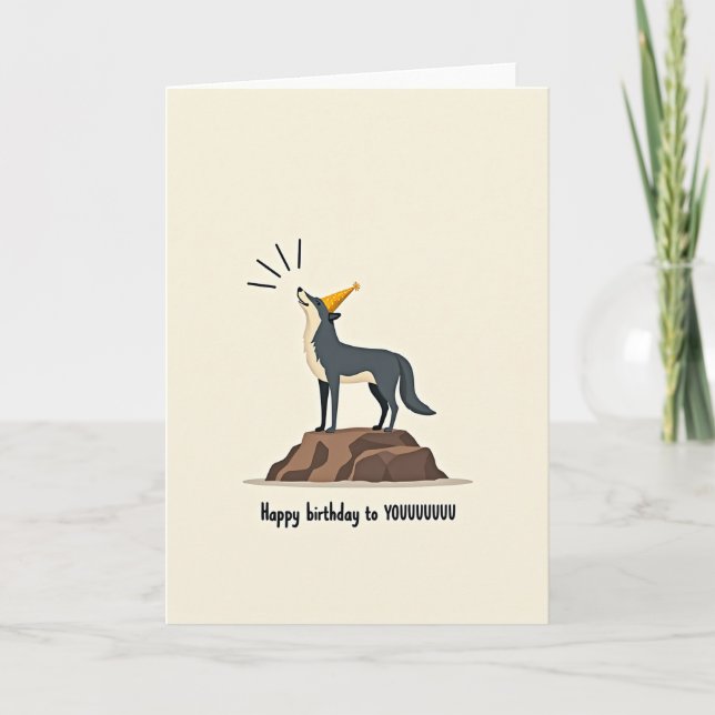 Carte d'anniversaire Hurlement (Devant)