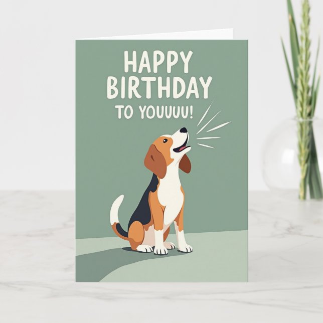 Carte d'anniversaire Hurlement de chien (Devant)
