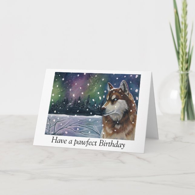 Carte d'anniversaire Husky (Devant)