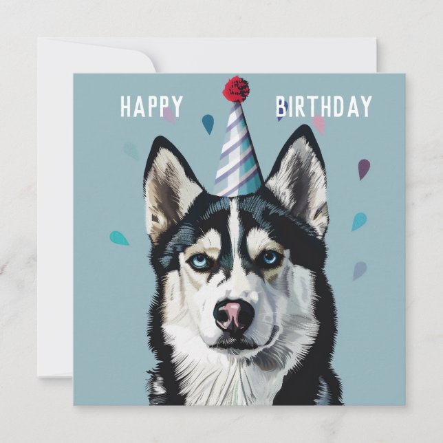 Carte d'anniversaire Husky / Malamute (Devant)