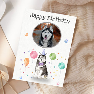 Carte d'anniversaire Husky Sibir Chien Animal