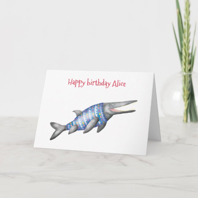 Carte d'anniversaire Ichthyosaur personnalisée (Devant)