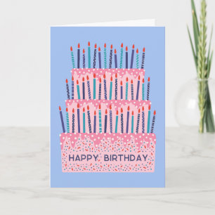 Carte d'anniversaire illustration gâteau à étages 