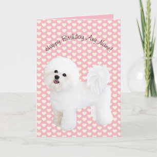 Carte d'anniversaire illustrée Bichon Frise
