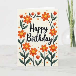 Carte d'anniversaire illustrée joyeuse