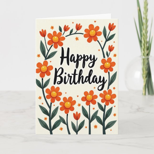 Carte d'anniversaire illustrée joyeuse (Devant)
