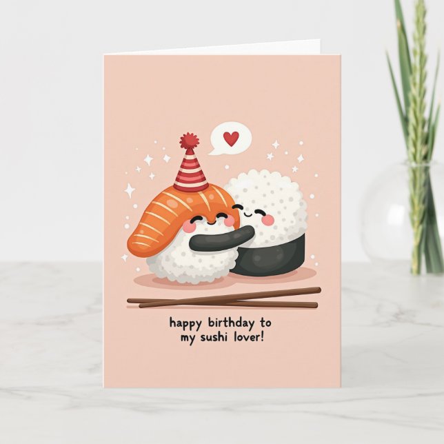 Carte d'anniversaire illustrée Sushi Sweet (Devant)